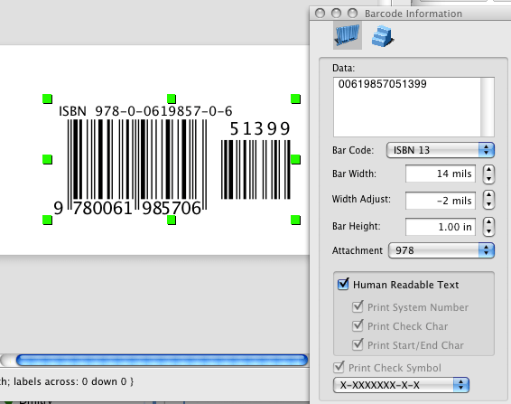 how to generate an ISBN-13 with mac barcode generator