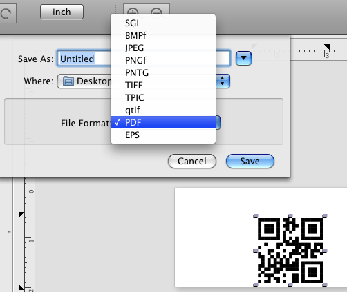 save qrcode as vestor graphic in Brcode label maker