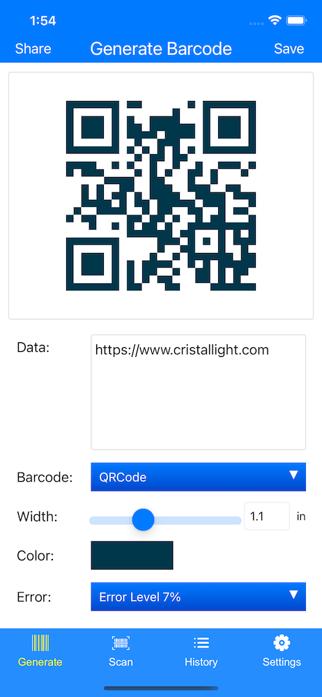 ios Barcode generator QRcode